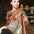 'Hillside Flowers' Pashmina Shawl (India)