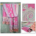 'Rose Muse' Wool Shawl (India)