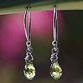Sterling Silver 'Dewdrops' Peridot Earrings (Thailand)
