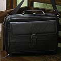 Leather 'World Traveler in Black' Laptop Case (Mexico)