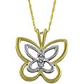 10k Two-tone Gold and Diamond Butterfly Necklace