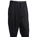 Sansabelt Men's Black Pleated Mini Herringbone Slacks