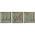 Vintage Decorative Golf Plates (Set of 3)