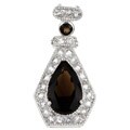 Sterling Silver Smokey Quartz Pear Shape Pendant