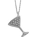 10k Gold Diamond Martini Glass Necklace
