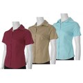 Adi Designs Women's Short-sleeve Button-up Blouse