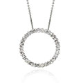 Sterling Silver 1ct TDW Diamond Circle Pendant (I-J, I-3)