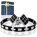 Stainless Steel Bracelet and Cuff Link Gift Set