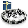 Stainless Steel Bracelet and Cuff Link Gift Set