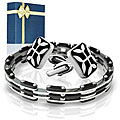 Stainless Steel Bracelet and Cuff Link Gift Set