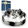 Stainless Steel Bracelet and Cuff Link Gift Set