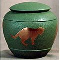Silhouette Inlaid Fern Cat Urn - For cats up to 30.lbs