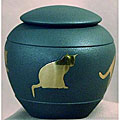 Silhouette Inlaid Shale Cat Urn - For cats up to 30 lbs