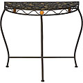 Iron 'Circles' Half-moon Table