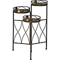 Iron 'Circles' Folding 3-planter Stand