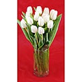 White Tulips with Vase