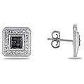 10k Gold 1/5ct TDW Black and White Diamond Earrings