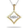 10k Yellow Gold Diamond Mom Necklace