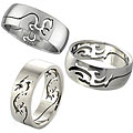Stainless Steel Tribal/ Dragon Rings (Set of 3)