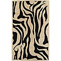 Handcrafted Zebra Collection Wool Rug (8' x 11')