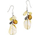 Sterling Silver Honey Jade and Coin Pearl Earrings (9 mm)