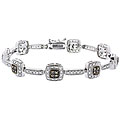 Sterling Silver 2/5ct TDW Brown Diamond Link Bracelet (I2)
