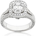 Platinum 1 3/4ct TDW EGL Certified Diamond Engagement Ring (G-H, SI-SI1) (Size 6)