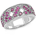 Sterling Silver Genuine Ruby Criss-cross Ring (Size 7)