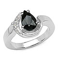 Sterling Silver Sapphire and White Topaz Ring (Size 7)