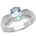 Sterling Silver Genuine Blue and White Topaz Ring
