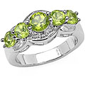Sterling Silver Genuine Peridot Ring (Size 7)