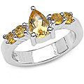 Sterling Silver Genuine Citrine Ring (Size 7)