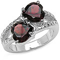 Sterling Silver Genuine Garnet Ring (Size 7)