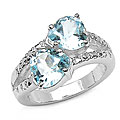 Sterling Silver Genuine Blue Topaz Ring