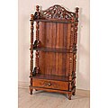 Carved Wood Two-tier Shelf