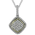 Silver and 14k Gold 1/2ct TDW Diamond Pendant (I-J, I2-I3)