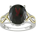 Sterling Silver and 14k Gold Garnet Ring
