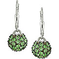 Sterling Silver Green Tsavorite Ball Earrings