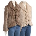 Lost Women's Ruffle Front Faux Fur Jacket