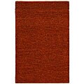 Hand-woven Shaggy Rust Wool Rug (8' x 10'6)