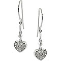 10k White Gold Diamond Heart Earrings