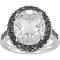 10k Gold 1/3ct TDW Black Diamond White Topaz Ring