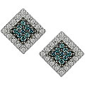 14k Gold 1/2ct TDW Blue and White Diamond Earrings (H-I, I1-I2)