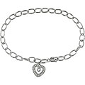 10k Gold 1/10ct TDW Diamond Heart Charm Bracelet