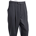 Sansabelt Men's Grey Pleated Pre-cuffed Herringbone Slacks