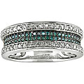 10k Gold 1/3ct TDW Blue and White Diamond Ring (H-I, I1-I2)