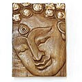 Hand-carved Acacia Wood Buddha Wall Panel