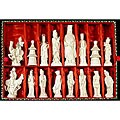 Hand-painted Chinese Mythology Bone Chess Game Set