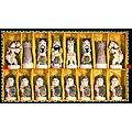 Hand-painted 'Chinese Court' Bone Chess Game Set