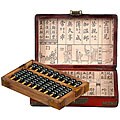 Red Leather Birds and Butterflies Abacus Game